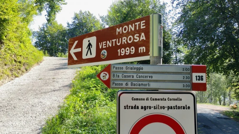 sentiero via normale monte venturosa