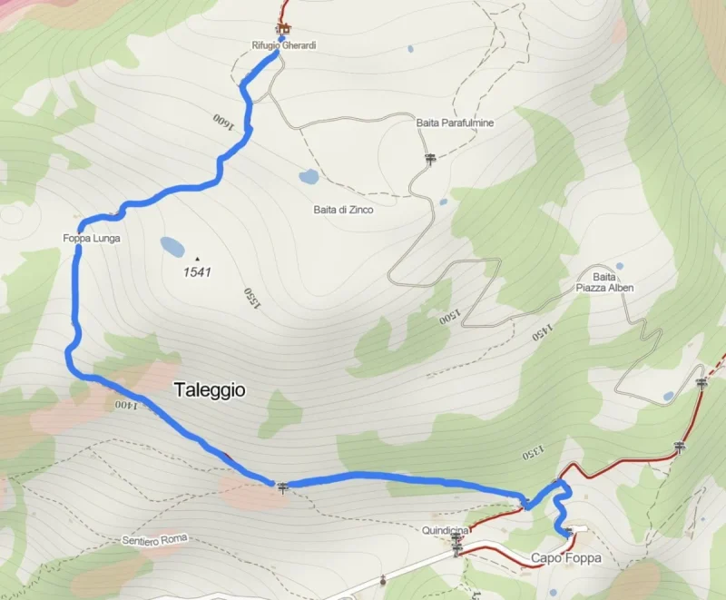 sentiero rifugio gherardi