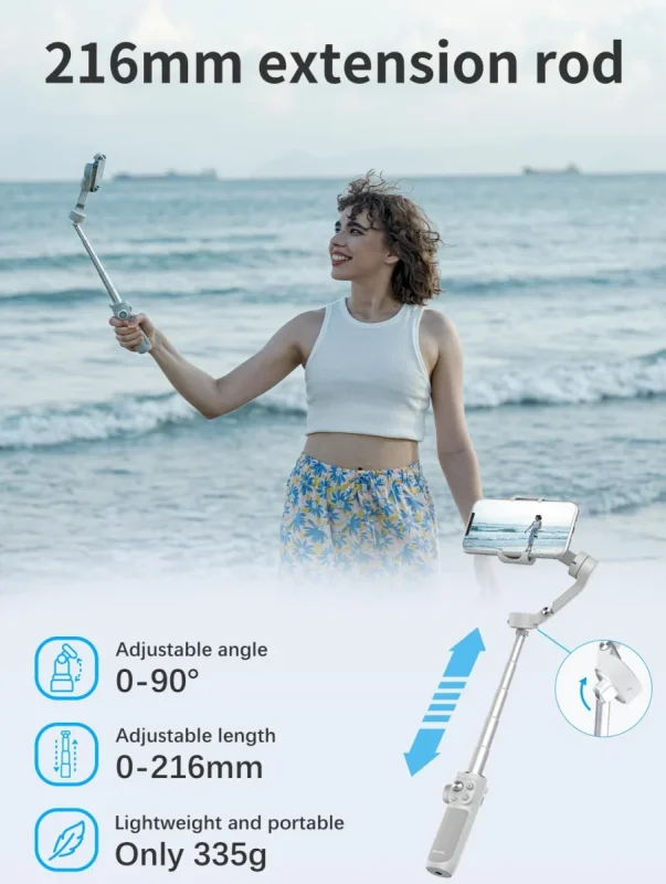 FeiyuTech Vimble 4 con manico telescopico integrato per selfie e inquadrature originali
