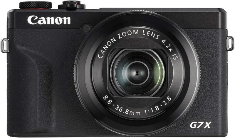 Canon G7X III vista frontale