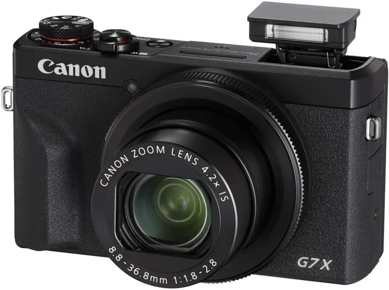 Canon G7X III con flash