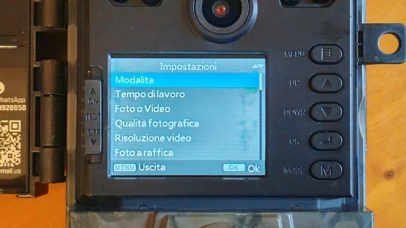 Fototrappola Ceyomur CY75 menu