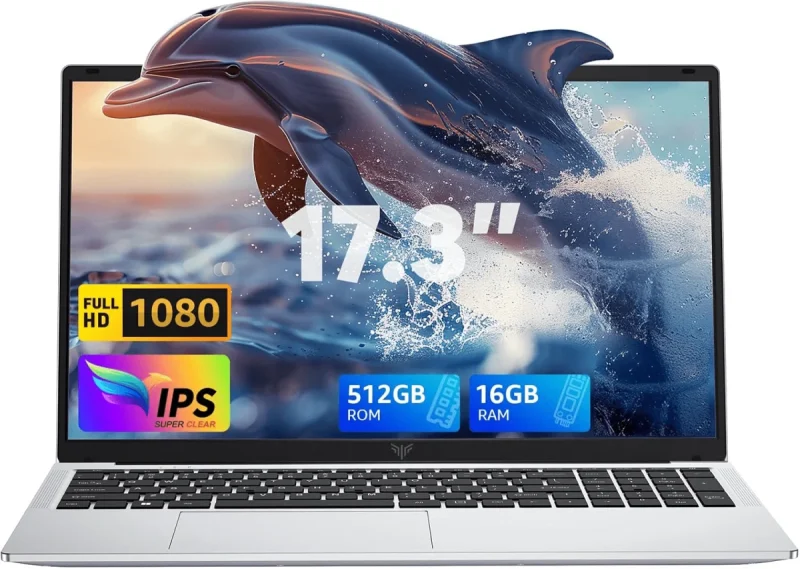 ACEMAIGC PC Portatile 17,3 Pollici,16GB DDR4 512GB SSD,Alder Lake N95,Fino a 3,4 GHz,Computer Portatile con Tastiera Italiana,Notebook,1920 * 1080 IPS