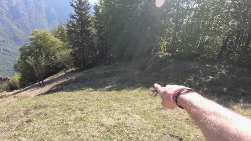 Monte Vaccareggio da Valpiana (anello) – Discesa con anello – foto 4