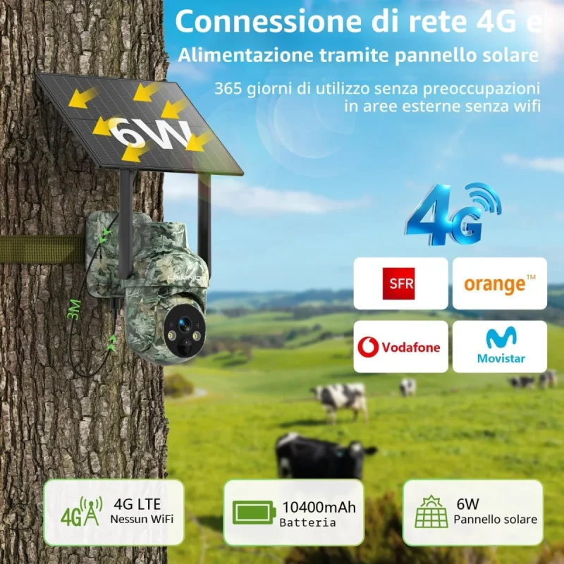 LEMNOI S76 fototrappola 4G con pannello