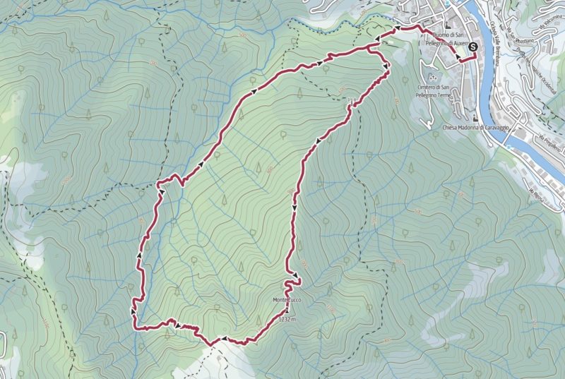 Cartina del percorso – Monte Zucco da San Pellegrino Terme