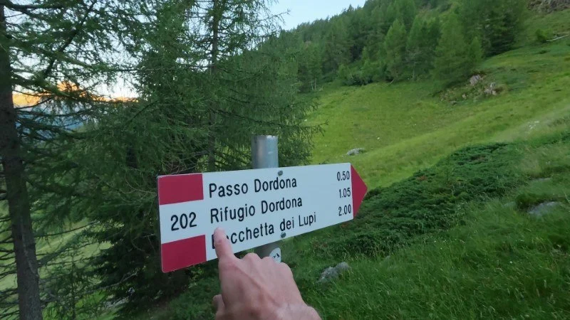 sentiero variante panoramica rifugio Dordona